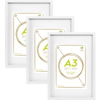 Photo Frames with White A4 Mount - A3 (12" x 17") - Pack of 3 - White