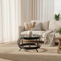 Mantis Black Finish Bicycle Wheel Coffee Table - Black