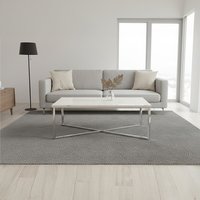 Allure White Faux Marble Chrome Coffee Table - Silver