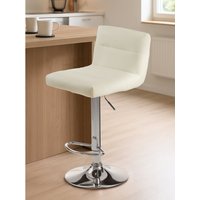 Baina White Seat Bar Stool With Chrome Base - White