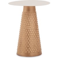 Amira White Top Gold Base Side Table - Gold