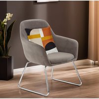 Stockholm Grey Velvet Dining Chair with Chrome Legs - Grey