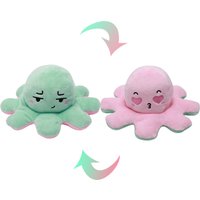 Double-Sided Octopus Plush Toy - Blue and Pink