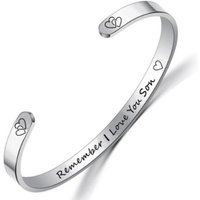Family Stainless Steel Lettering Bracelet - Silver / Son