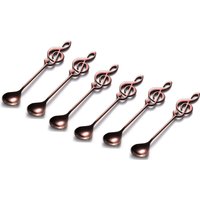 Stainless Steel Treble Clef Spoons - Rose / 6