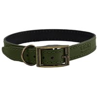 HugglePets Legacy Leather Dog Collar - Black, Medium - Khaki / X Large