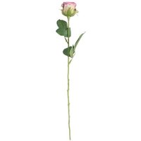 Artificial Silk Buckingham Rose Bud Stem 40cm - Lavender