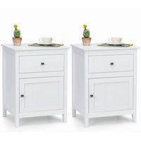 2 Pack Accent Table Modern Nightstand - White
