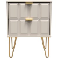 Cube Ready Assembled 2 Drawer Bedside Cabinet - Kashmir Matt