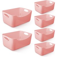 Keplin 6 Pack Plastic Storage Baskets, BPA-Free, Dishwasher Safe