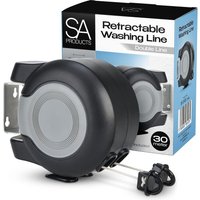 SA Products 30m Double Retractable Washing Line - Black