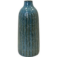 Four Candle Tall Blue Ceramic Bottle Vase 37.5cm