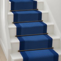 Bravich LTD Bordered Traditional Hallway Runner Rug Non Slip Low Pile in Navy | Size: 60 cm x 120 cm