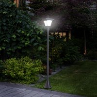 Outsunny Outdoor Garden Solar Light with Base Post Lamp - Black