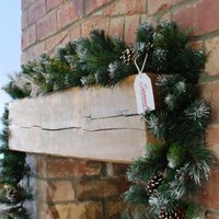 Frosted Christmas Garland with Pine Cones - Green