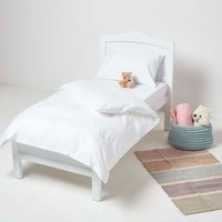 Egyptian Cotton Cot Bed Duvet Cover Set with Pillowcase 200 TC - White