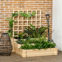 Outsunny, 3 Tier Garden Planters with Trellis for Vegetables Flowers Herbs - Natural Outsunny, 3 Tier Garden Planters with Trellis for Vegetables Flowers Herbs - Natural