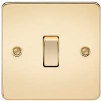 Knightsbridge Flat Plate 10AX 1G Intermediate Switch - Polished Brass - FP1200PB - Polished Brass