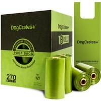 270 Biodegradable Dog Poop Bags with Handles - Green