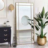 Large Gold Framed Art Deco Wall Leaner Mirror 80cm x 180cm - Gold