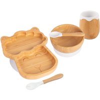 5pc Bamboo Llama Baby Weaning Set - White