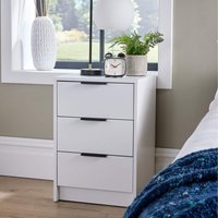 Home Source Phoenix 3 Drawer Bedside - White