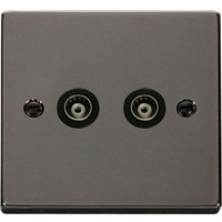 Black Nickel Twin Isolated Coaxial Socket - Black Nickel
