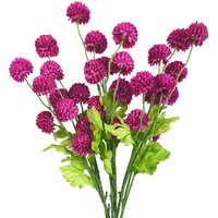 Bunch of Dahlia Pompom Artificial Stems Flowers - Dahlia Pompom Pink