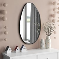 Grain-Shaped Iron Frame Explosion-Proof Mirror - Black