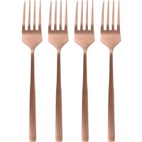 Stainless Steel Metallic Coloured Cake Forks - Copper / 4