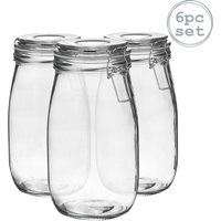 Glass Storage Jar - 1.5 Litre - White Seal / 6