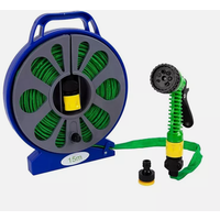 Flat Garden Hose Pipe 15m - Blue,Green,Grey