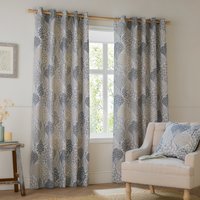 Ophelia Floral Room Darkening Eyelet Curtain Pair - Wedgewood / 229cm / 168cm