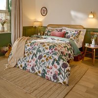 Florapedia Printed Floral Duvet Cover Set - Oatmeal / King