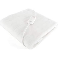 Luxury Fleece Electric Blanket Under Over 2 Heat Settings 120 x 60cm - White