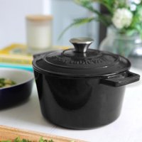 2.8L Round Cast Iron Casserole Dish - Matt Black