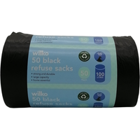 Pack of 50 Flat Top Refuse Sacks 100L
