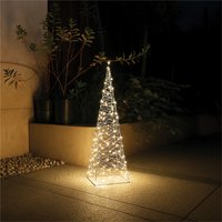 Xmas Haus 18X18X66cm Black Tower Tree 200Warm White Microled 5M Lead - Black