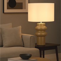 Sculptural Ceramic Table Lamp with Modern Design - Cream