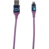 Stitch 6ft USB-A To Lightning Braided Charging Cable Blue Face - Blue