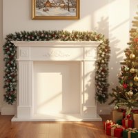 Spruce Artificial Greenery Christmas Garland with LED Lights - Pinecone