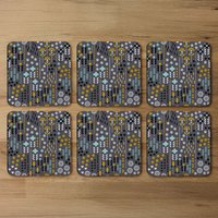Flower Print Coaster - Brown