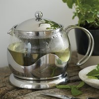 La Cafetiere Le Teapot Glass Loose Leaf Teapot with Infuser - Silver / 21.5cm