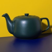 La Cafetire Classic 4 Cup Ceramic Teapot, 1.2L Green Teapot with Non-Drip Spout - Green