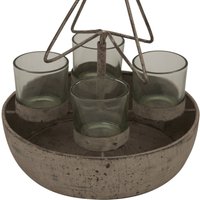 Rustic Tree Star LED Votive Sculpture for Home Decor - Light Brown