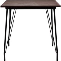 District Black Metal And Elm Wood Dining Table - Black