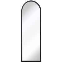 The Arcus Black Metal Framed Arched Wall Mirror - Black