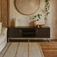Recife 2 Door TV Unit Charcoal Shagreen - Black