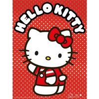 Hello Kitty Polka Dot Metallic Poster - Red/White