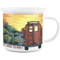 Campervan Enamel Mug - Orange